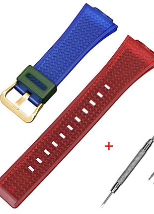 Ремешок для casio g-shock ga-100/110 transl-red-blue gd