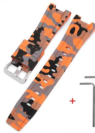 Ремешок для casio g-shock gst-w300 camo orange si