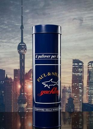 Винтажный металлический тубус paul &amp; shark yachting - фирменный подарочный бокс для свитшотов или свитеров бренда. италия (made in italy)