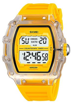 Мужские часы skmei 2296wtyl white-yellow