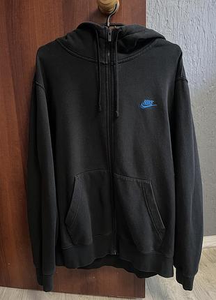 Nike zip-up hoodie,чорного кольору,розмір l-xl,на флісі