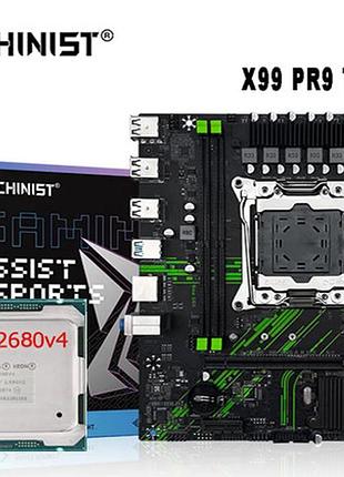 Материнская плата machinist x99 pr9 tmp2.0 + процессор 2680v4 (14 ядер / 24 потоков), частота до 3.3 ghz.