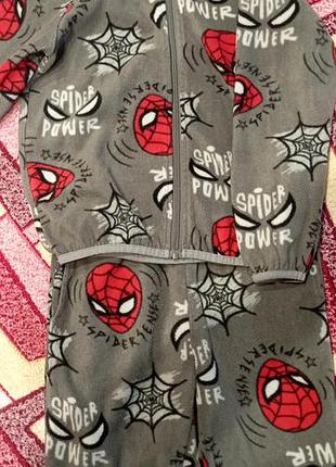 Детский флисовый костюм человек паук, спайдермен, spiderman
