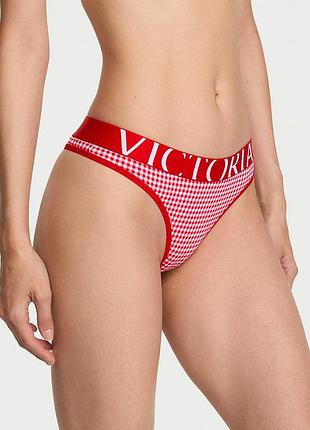 Жіночі трусики victoria's secret (26512889651) exploded logo cotton thong xs червоні