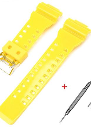 Ремінець для casio g-shock ga-100/110/120 yellow-glossy gd