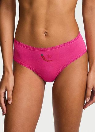 Женские трусики victoria's secret (2328568972) cotton lace-waist cheeky s розовые