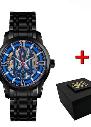 Класичний чоловічий годинник awarder 025 sharp black-blue