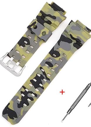 Ремінець для casio g-shock gw-9400/9300 camo green si