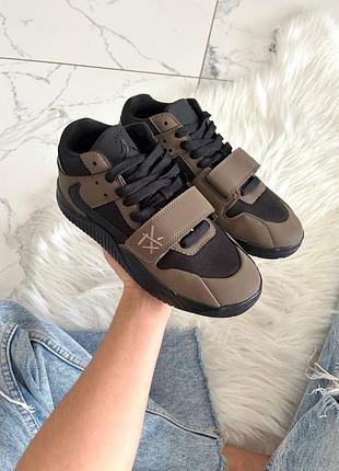 Кросівки jordan x travis scott cut the check jumpman jack dark mocha  арт 2059