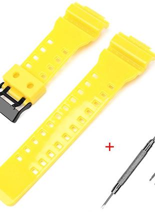 Ремінець для casio g-shock ga-100/110/120 yellow-glossy bk