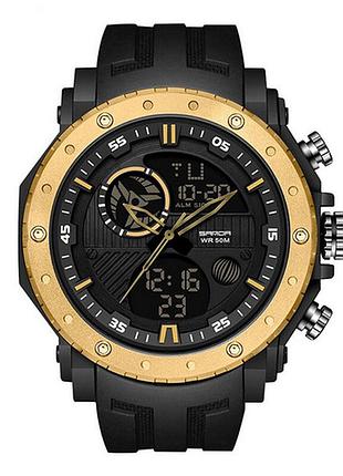 Мужские часы sanda 6012 black-gold