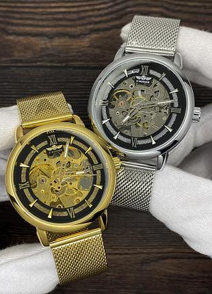 Forsining 8173 all black-silver leather 5
