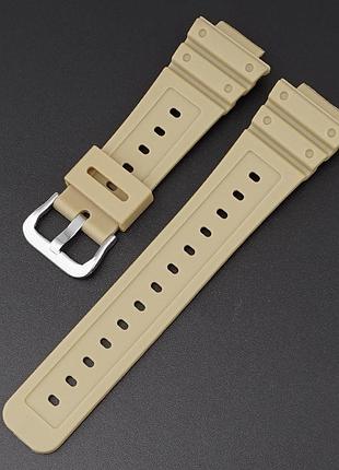 Ремінець для годинника casio g-shock ga-2100 beige si, бежевий поліуретановий браслет 2