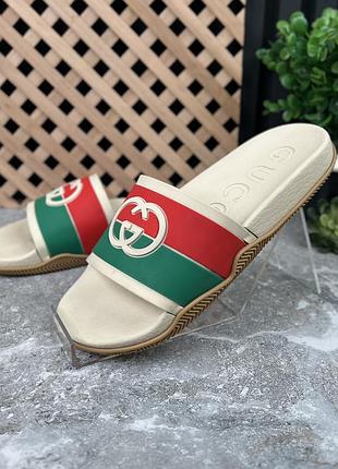 Gucci interlocking gg web red green slide жіночі шльопанці оригінал 39 eur