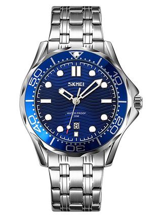 Мужские часы skmei 9276ssibu silver-blue steel strap