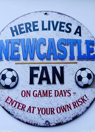 Футбольная табличка, декор для болельщиков fc newcastle united