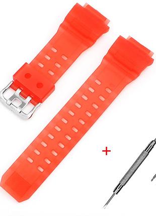 Ремінець для casio g-shock gw-9400 transl light-red si