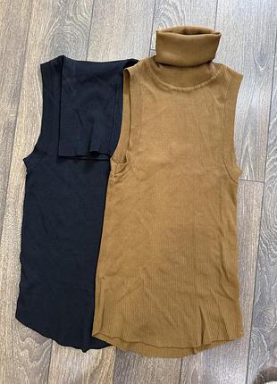 Топ без рукавів із високим коміром-гольфом zara s