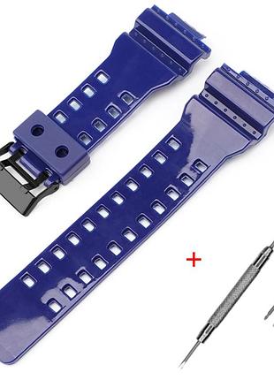 Ремінець для casio g-shock ga-100/110/120 dark blue-glossy bk