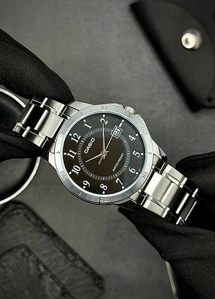 Чоловічий годинник casio mtp-v004d-1b classic з чорним циферблатом та сталевим браслетом 3
