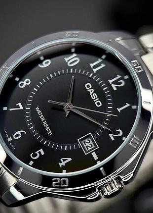 Чоловічий годинник casio mtp-v004d-1b classic з чорним циферблатом та сталевим браслетом 4