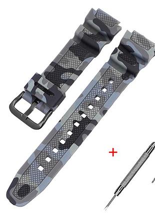 Ремінець для casio g-shock aq-s800/ae-1200 camo gray bk