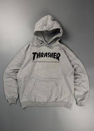 Худі thrasher skateboard magazine розмір m сіре трешер кофта толстовка