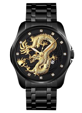 Классические мужские часы skmei 9193bkbk black-black