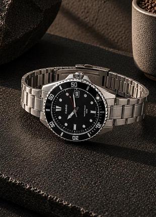 Чоловічий годинник casio mdv-10d-1a1 класичний сталевий браслет водонепроникність 5 atm 9