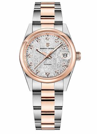 Женские часы pagani design pd-1794l silver-rose gold-white