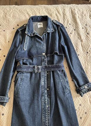 Джинсовий тренч zara 4