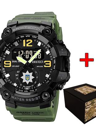 Мужские часы awarder 003 полиция army green-black