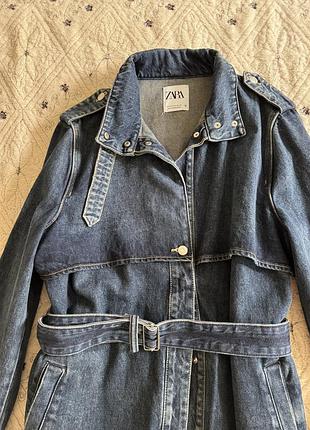 Джинсовий тренч zara 5