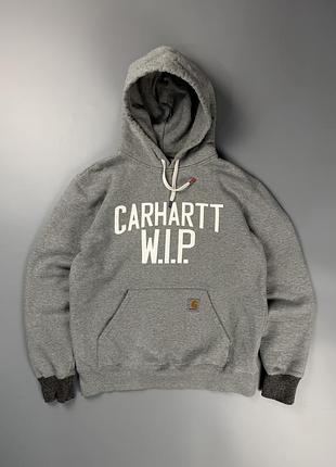 Худі carhartt wip hooded w.i.p. sweat розмір m сіре кархарт кофта толстовка