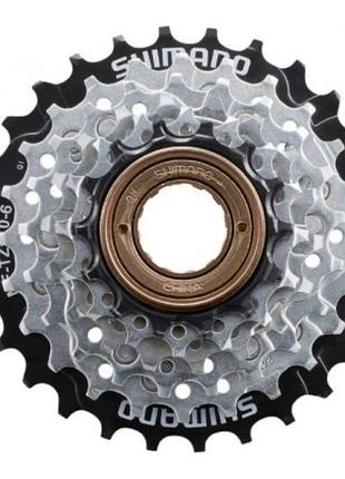 Трещотка shimano mf-tz510 14-28т, 6шв коричневый (frw-021)