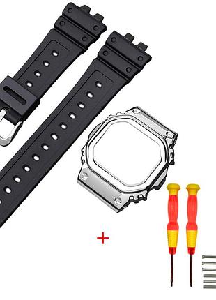 Ремешок + безель (рант) для casio g-shock gmw-b5000 black si