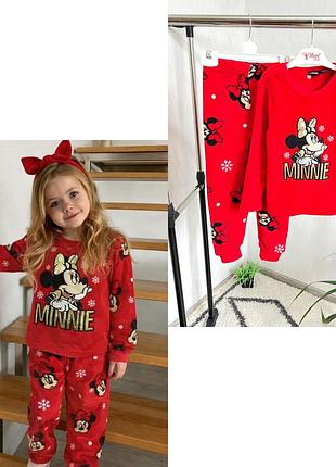 💫флісова піжамка від disney minnie mouse на 3-4 рочки, 98-104 см.