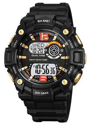 Мужские часы skmei 2018gdwt gold-white