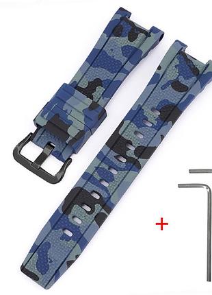 Ремешок для casio g-shock gst-w300 camo dark blue bk