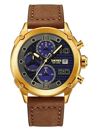 Мужские часы skmei 2051gdbn gold-brown