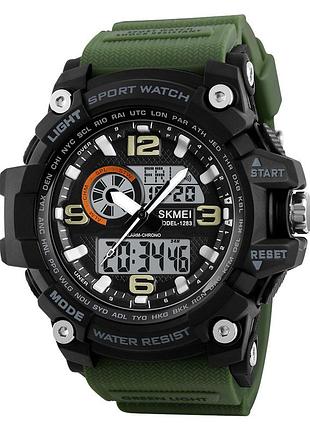 Мужские часы skmei 1283 black-military wristband.