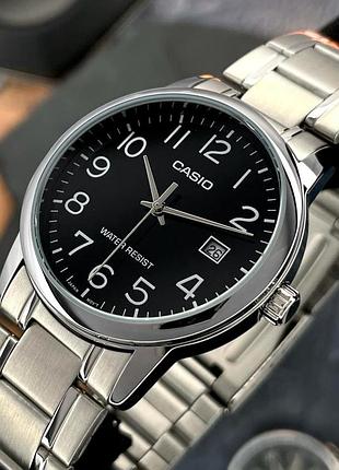 Чоловічий годинник casio mtp-v002d-1b – класична модель з датою та мінеральним склом 2