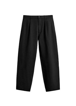 Брюки zara хлопок/ лён. черные.