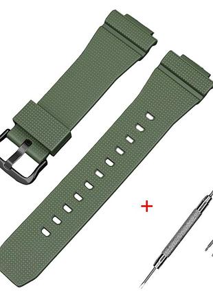 Ремінець для casio g-shock gm-2100 b army green bk