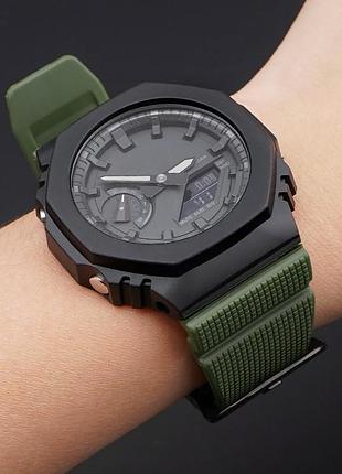 Ремешок для casio g-shock gm-2100 b army green bk 6