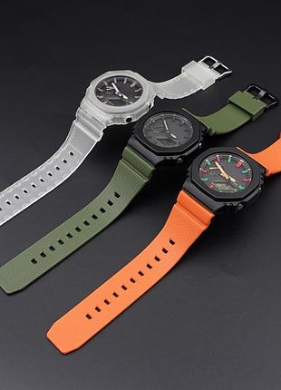Ремешок для casio g-shock gm-2100 b army green bk 7