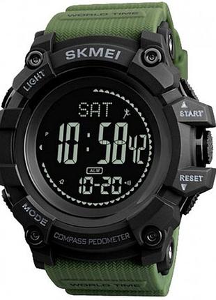 Мужские часы skmei 1356ag army green + compass