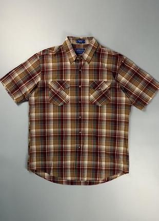 Сорочка pendleton tracker shirt розмір l бавовна сорочка в клітинку з коротким рукавом