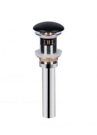 Донный клапан для раковины qtap pu03o 225х70х70 matt black с переливом