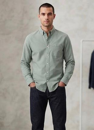Чоловіча сорочка jack & jones premium oxford фісташкового / оливкового кольору